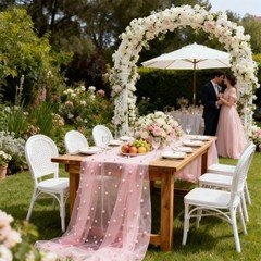 50x155cm Pearl Mesh Tulle Fabrics for DIY Sew Wedding Dress Robe Floral Backdrop