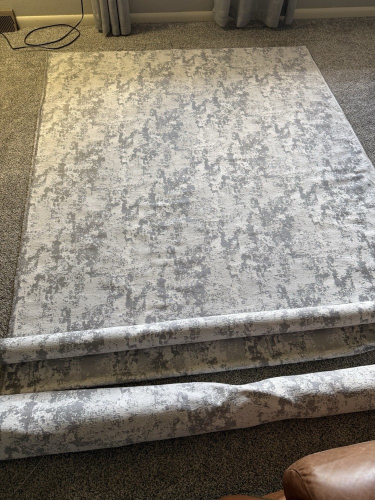 Woven Upholstery Fabric Gray and White Geometric Pattern