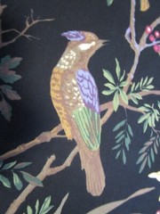 Vintage Thibaut Floral Birds floral Drapery Fabric 100% cotton 1999 NOS 56″ W