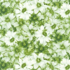 KAUFMAN – Flowerhouse: Softly – Packed Flowers – Green – #211-BT 1/4yd