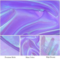 3.3 Yard Sheer Fabric, 118inch Magic Rainbow 3.3yards, 59×118 inches,, Purple