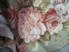 Spectrum Fabrics Screenprint Floral Stripe Upholstery Fabric 57×41 In Vtg