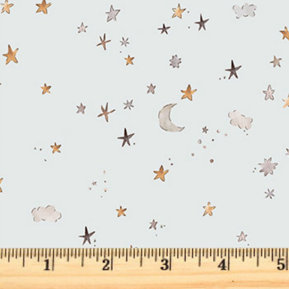 Cotton-tale Stars Gray 90955-90 FIGO 100% Cotton Fabric By the half yard