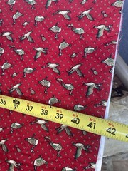 Vintage 80s CRANSTON VIP Cotton Fabric Red Quilted MALLARD DUCK Print Piece