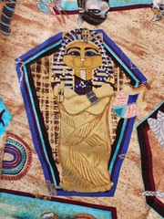 Michael Miller Paw Prints of Egypt Cats Fabric Egyptian 2.58 yds.