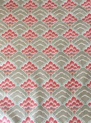 Vintage LUTHER TRAVIS for BLOOMCRAFT Shell Pattern CHINTZ Fabric 1981 55″ 15+ Y