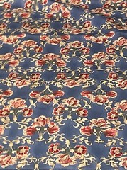 upholstery floral fabric blue Beige Red Classic Retro Style 57×142″ 4 Yards