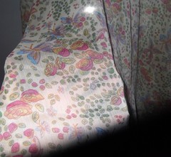 BUTTERFLY FLORAL CHIFFON FABRIC REMNANT, 120cm x 1.66m , SHEER FABRIC, AUSTRALIA