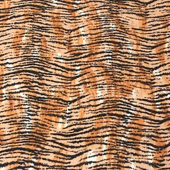 WILD ANIMAL Tiger looking PRINT 100% COTTON FABRIC by the yard #01 Small image