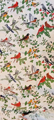 Cranston Print works Co large chunk wild Birds theme fabric textile 45″x 9 yards