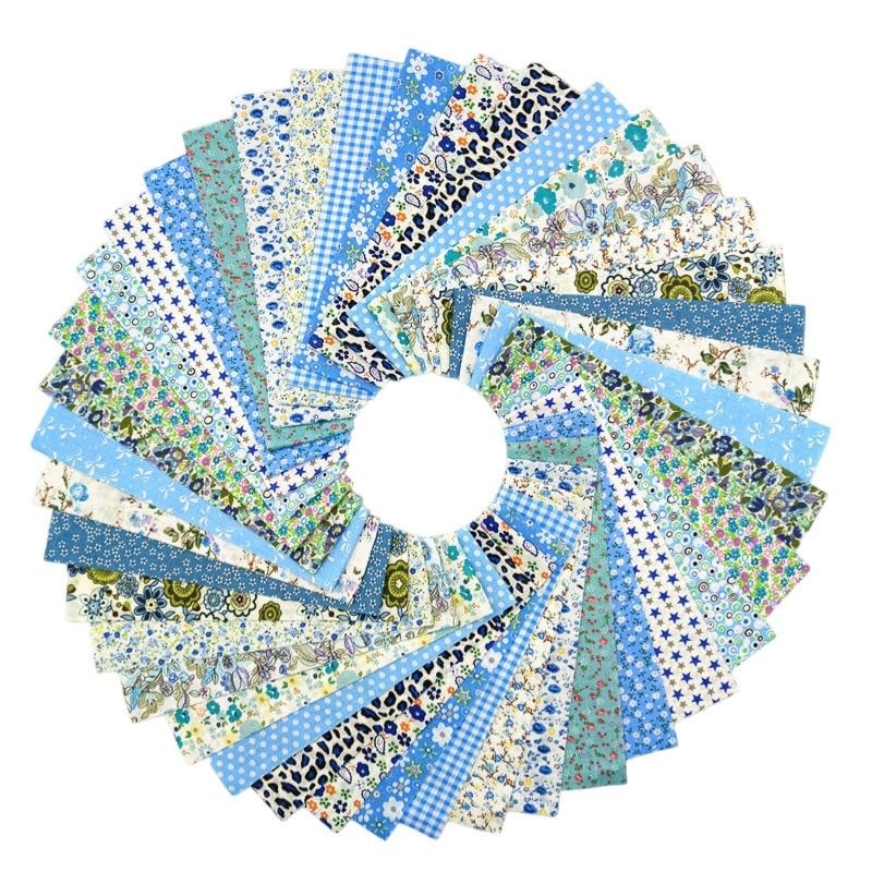 80 PCS Jelly Roll Cotton Fabric Strips Precut Quilting Bundles Blue 2.6 Inch