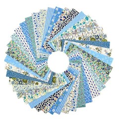 80 PCS Jelly Roll Cotton Fabric Strips Precut Quilting Bundles Blue 2.6 Inch