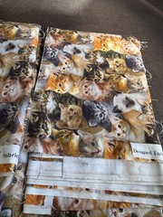Lots Of Cats Kittens Fabric Joann Orange Brown Black Grey 2.5 + 1.5 Yds
