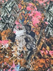 Luxury Designer Style Fabric Abstract Floral Runway Print 70″×52″