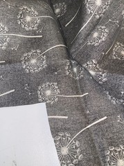 Joann Remnant BLACK AND WHITE Dandelion Sturdy FABRIC 30” By 44”