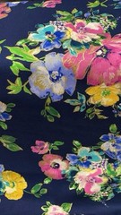 Kanvas Watercolor wishes Bouquet wishes navy Metallic BTY OOP