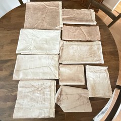 Vintage Velvet Stria Fabric Remnants Champagne Blush Pink Upholstery Lot 3.5 Lb