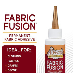 Fusion Fabric Adhesive 2 Fl Oz 3-Pack, Washable Fabric Glue for Clothes, Denim,