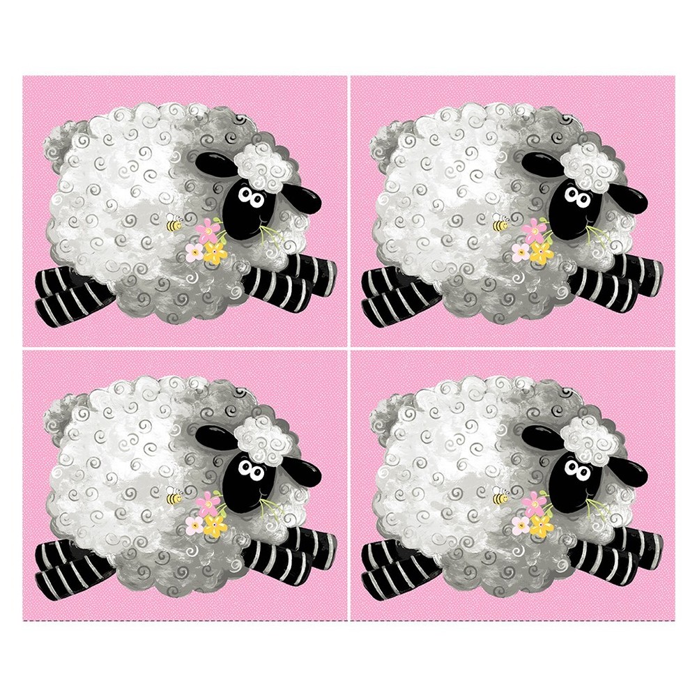 Susybee LAL Sheep Fat Quarter Panel Pink Quilt Fabric 35″ x 44″ ~ #SB20341-520