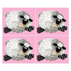 Susybee LAL Sheep Fat Quarter Panel Pink Quilt Fabric 35″ x 44″ ~ #SB20341-520