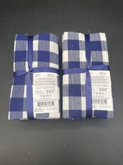 (2) Fat Quarter Bundles, Blue & White Woven, 5 pcs Each, 18″x21″ Cotton New