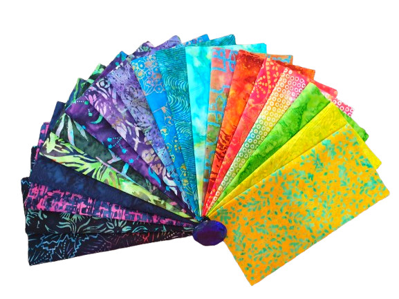 40 & 20 Piece Batik Cotton Layer Cakes 10″ x 10″ Squares Dark Rainbow