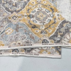 convington upholstery fabric cotton gray yellow floral louts 55×98 2.75yards