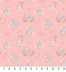 Care Bears Fabric Cheer Share Bear 1.5 yards 100% Cotton camelot pink purple new