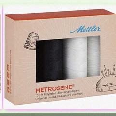 Black and White Polyester Thread Spool Set 4 x 164 yards