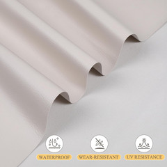 Faux Leather 0.7Mm Upholstery Fabric by the Yard 55X36 Inch Beige | PU Waterproo