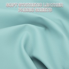 63×39.4in Faux Leather Sheets, Car Replacement Upholstery PU Fabric, Light Blue