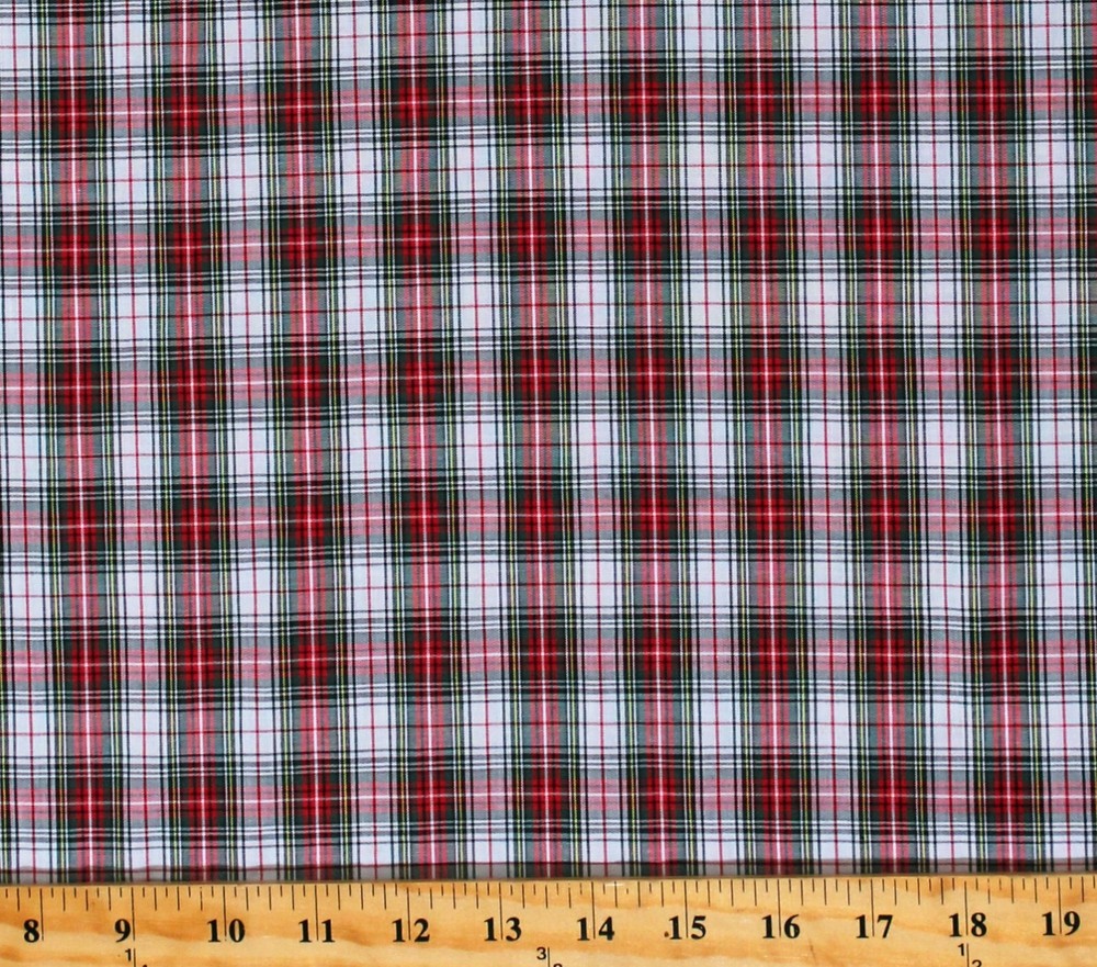 Cotton Red White Dutch Sevenberry Classic Plaids Fabric Print by Yard D152.25