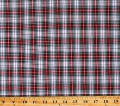 Cotton Red White Dutch Sevenberry Classic Plaids Fabric Print by Yard D152.25