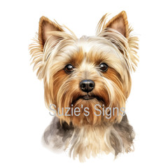 Yorkie Yorkshire Terrier Dog Watercolor Fabric Block You Choose Size