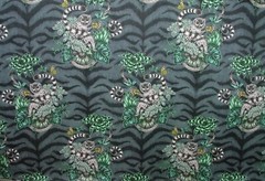 Emma J Shipley Fabric Lemur Navy 100% Cotton Curtain Upholstery Cushion Fabric
