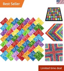 50pcs 10 x 10 inches Multicolor Cotton Fabric Bundle Squares for Quilting Sew…