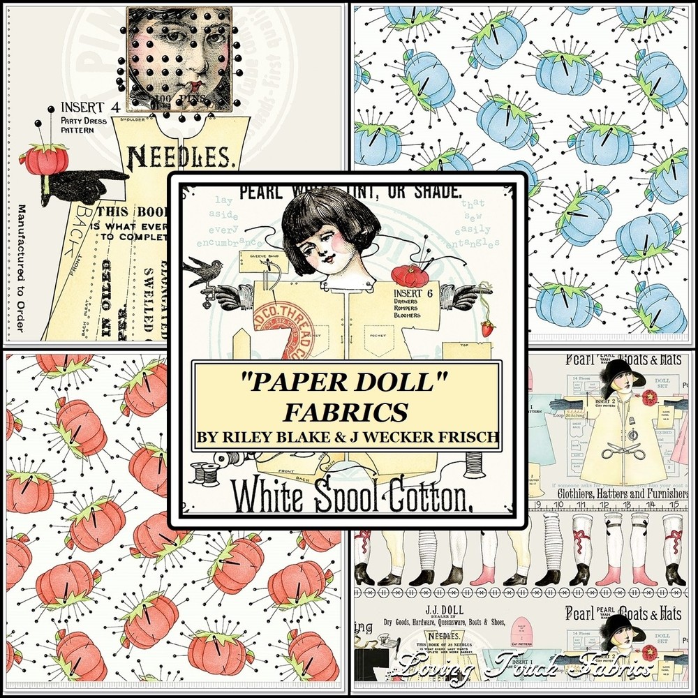 RILEY BLAKE J WECKER FRISCH “PAPERDOLL” SEWING THEME FABRICS (SELECTION)