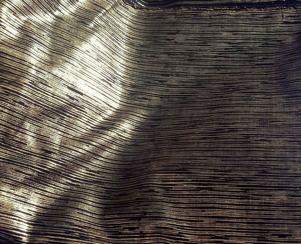 AMAZEBALLS!!! Black Linen Covered w/ Metallic Gold!! Unique, Unusual!