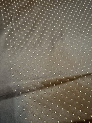 Excel Charmeuse Black Hot Fix Gold Dot Foil Fabric 2+ Yards Dress Formal