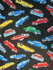 CLASSIC CARS RETRO CAR VARIETY BRIGHT COLORS COTTON FABRIC FQ
