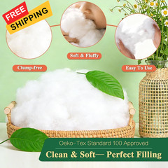 Hem Dgpsy Polyfill Stuffing Fiber Fill 10oz/283g, Safe Polyester 10oz, White