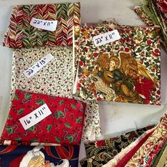 Christmas Holiday Quilting Fabric Bundle Jelly Roll Strips Remnants Santa Angel
