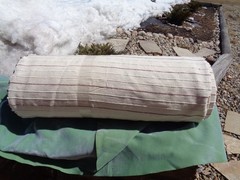 NEW $399 Full Roll 100%-Cotton Fabric Heavy Nap Cream / Burgandy 62″ Wide L@@K !