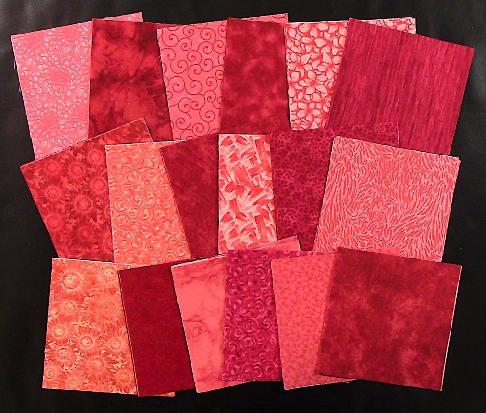 (54) 5″ Squares – Coral & Red Color Combo Charm Pack – 100% Cotton Fabric – 5782