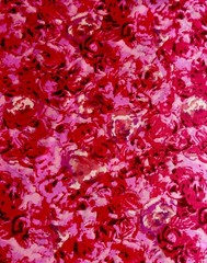 Gorgeous Vtg Polyester Abstract Floral Fabric 59”x2.1Y Pink&Red For Summer/Fall