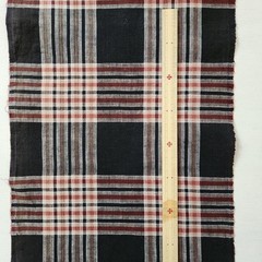 Futon Side Fabric Grid Pattern Black Red Brown 34cm W x 165cm L Cotton