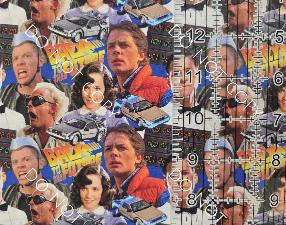 Custom 100% Cotton Woven Fabric Back To Future Movie By the 1/4 yard 9×56 McFly