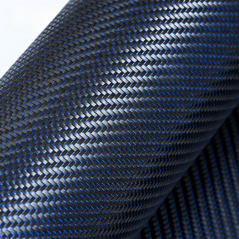 3K 250gsm Carbon Fiber Blue Metallic Reflection Mixed Twill 100*50cm (40″*20″)