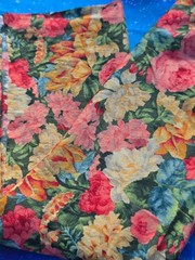 SINGLE PIECE fabric flowers floral roses 14″WX42″L cotton