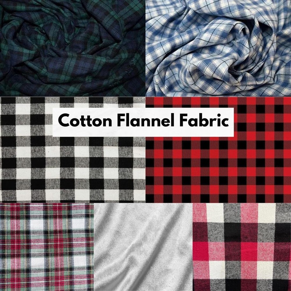 FabricLA 100% Cotton Tartan Flannel Fabric – 58/60″ Wide